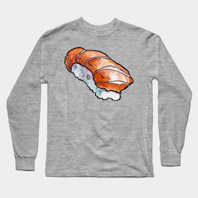 Salmon Nigiri Long Sleeve T-Shirt by JenTheTracy